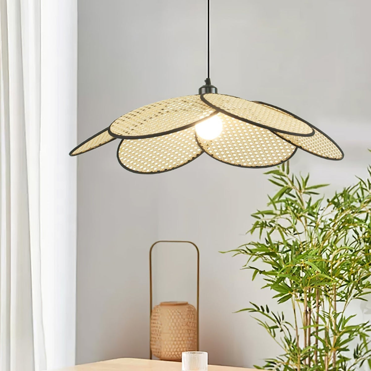 Kardenia Rattan Pendant Light-Moonnatur