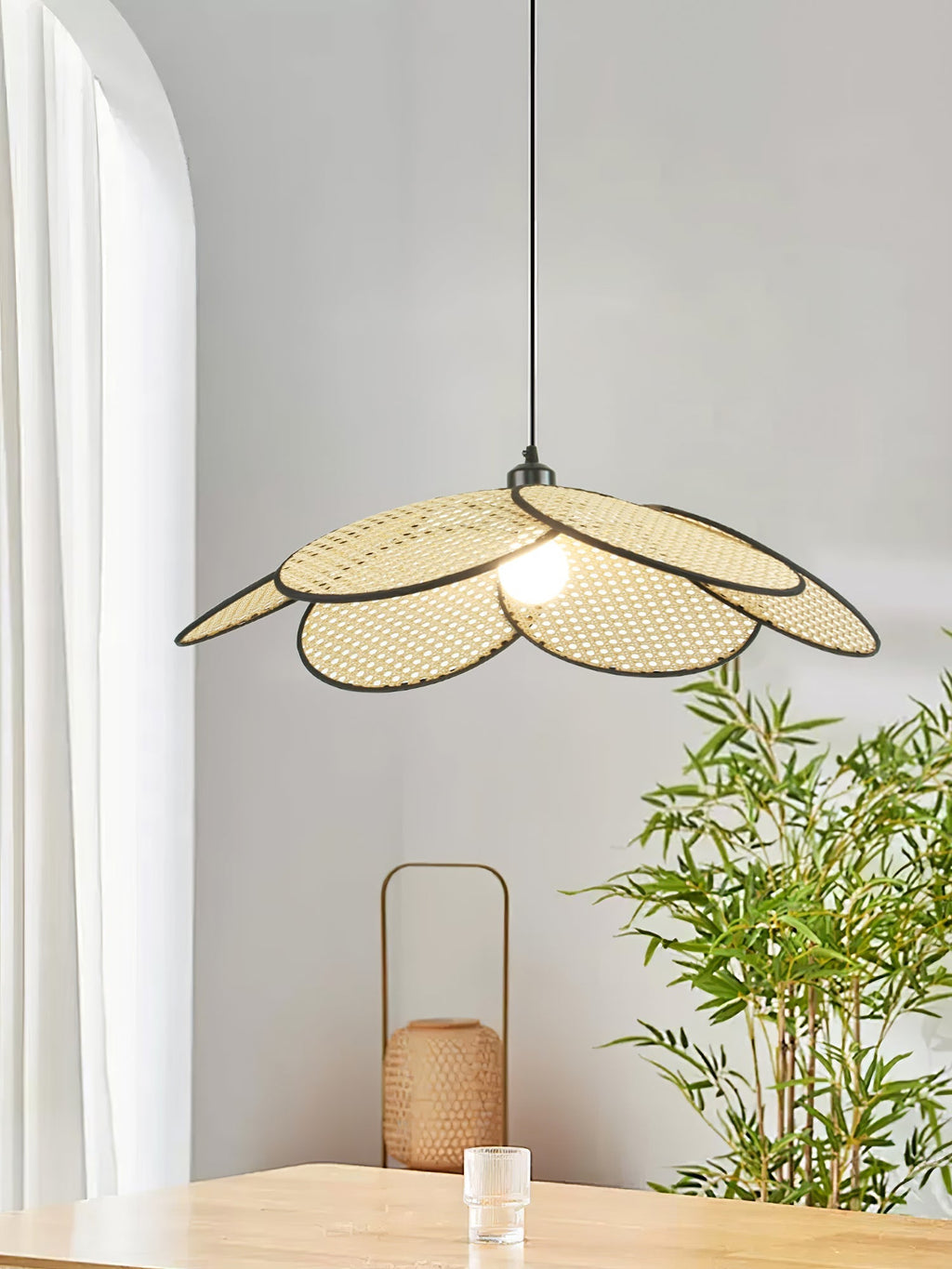 Kardenia Rattan Pendant Light-Moonnatur