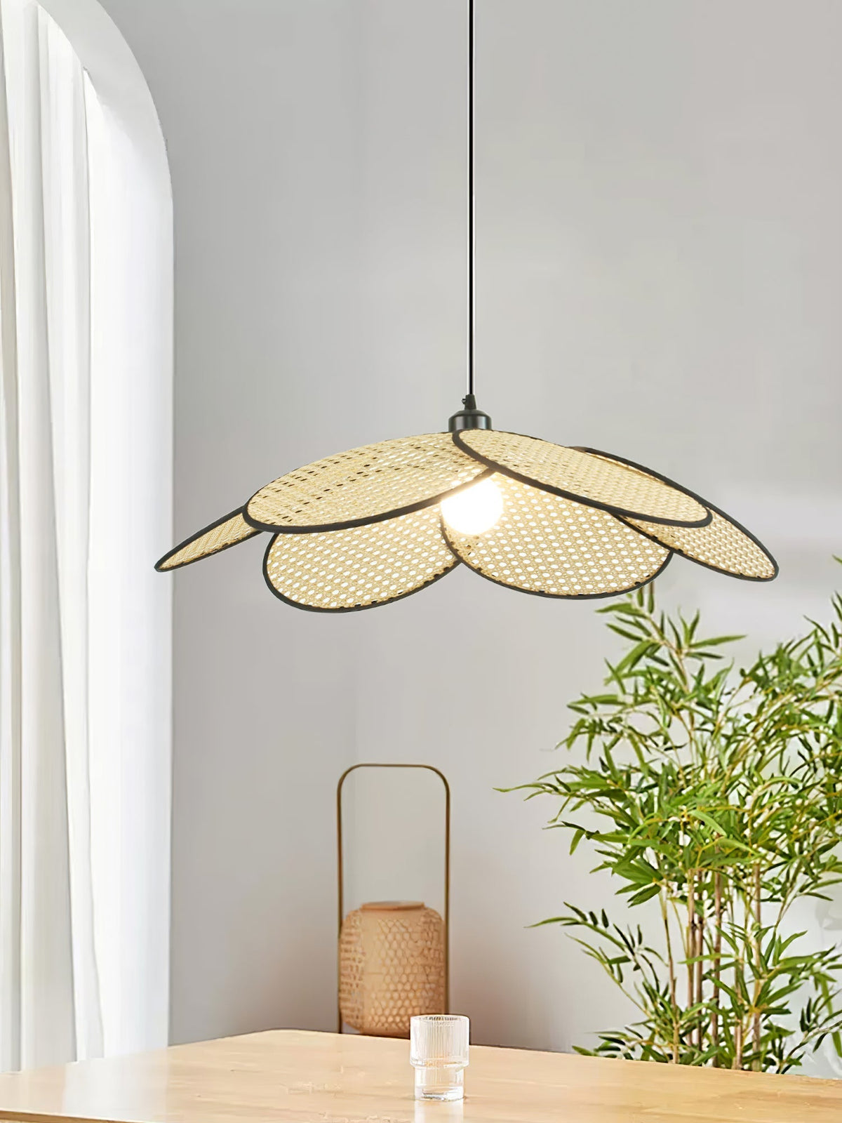 Kardenia Rattan Pendant Light-Moonnatur