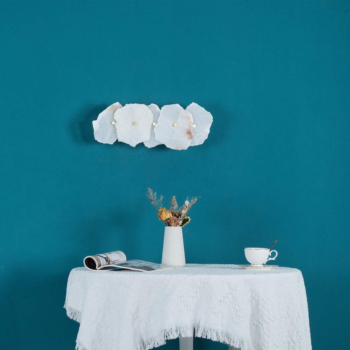 Ravensbrook Alabaster Wall Light-Moonnatur