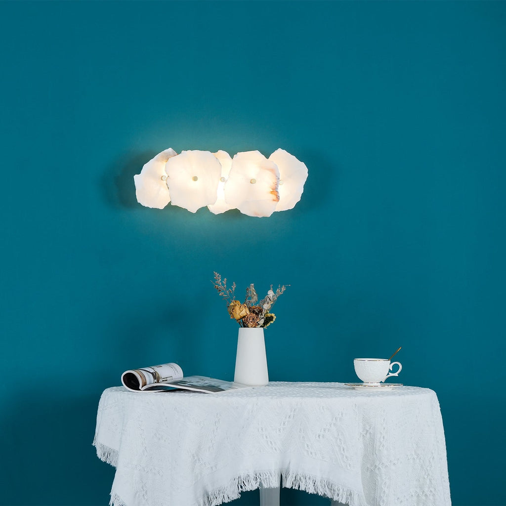 Ravensbrook Alabaster Wall Light-Moonnatur