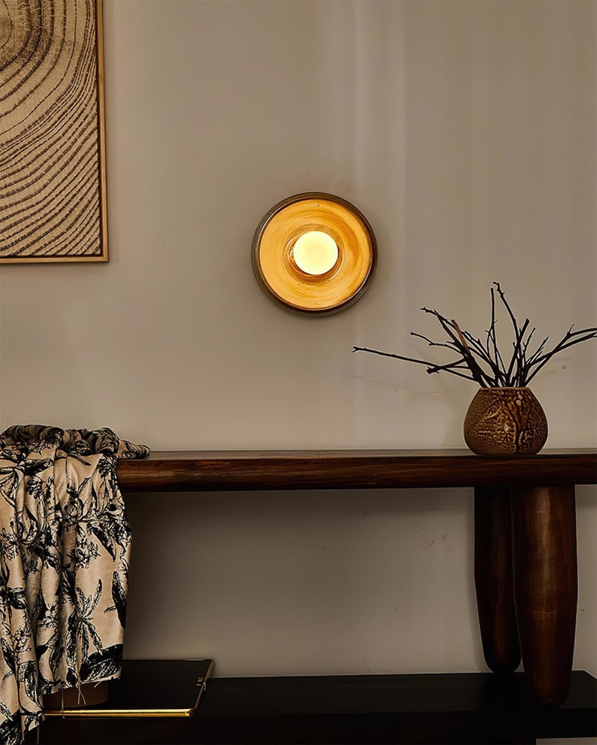 Elsenenis Ceramic Wall Light-Moonnatur