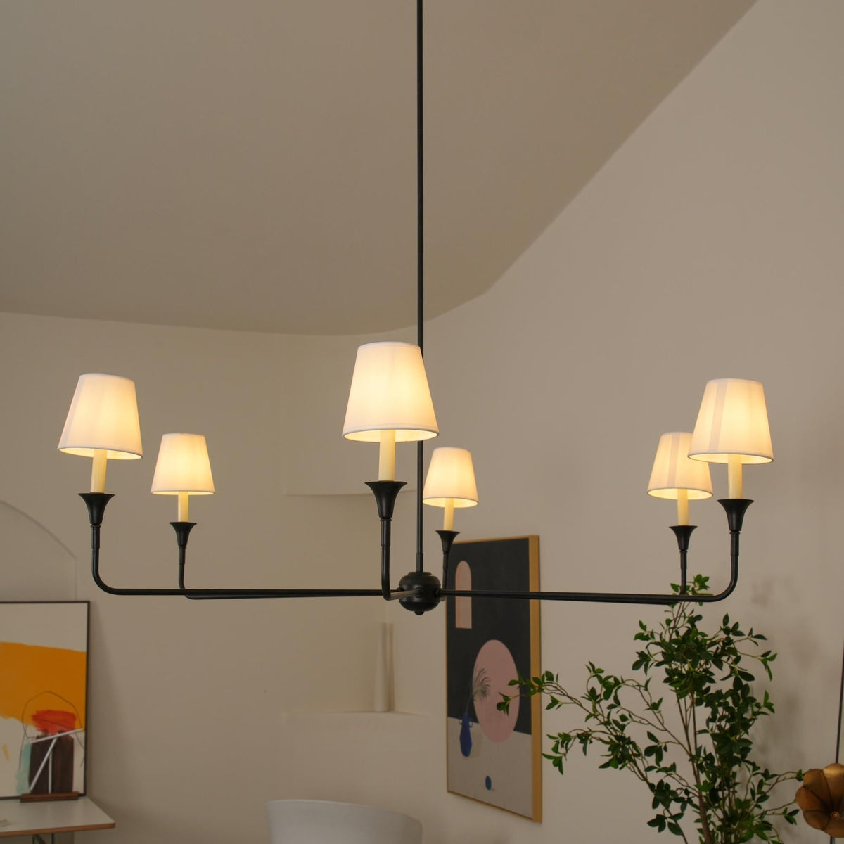 Jurelle Fabric Chandelier-Moonnatur