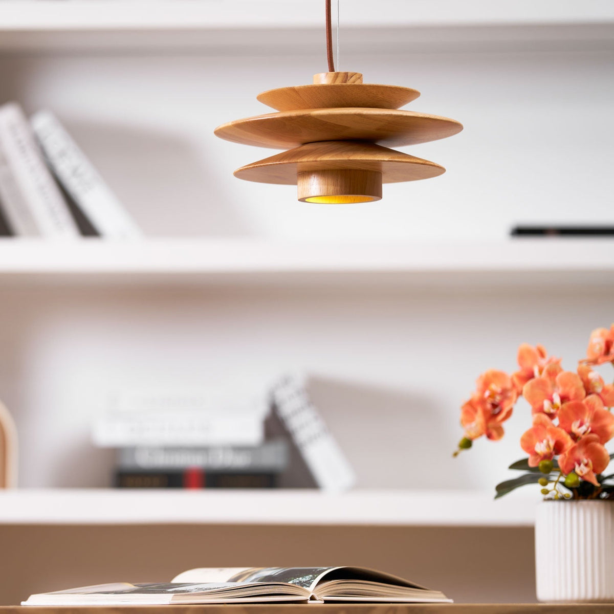 Rivenaria Wood Pendant Light-Moonnatur