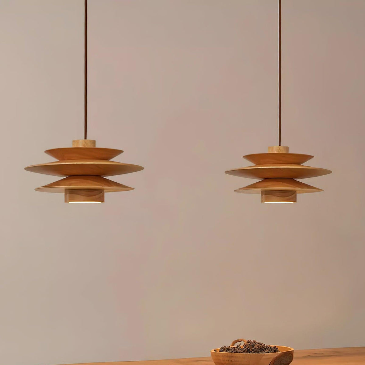 Enverdale Wood Pendant Light-Moonnatur