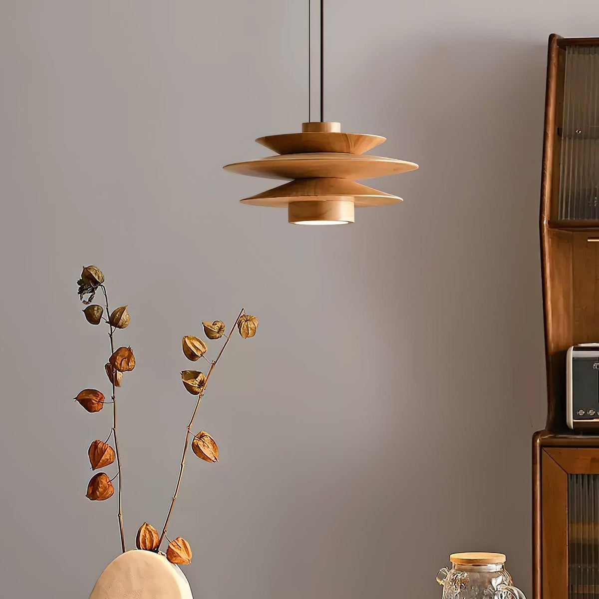 Enverdale Wood Pendant Light-Moonnatur