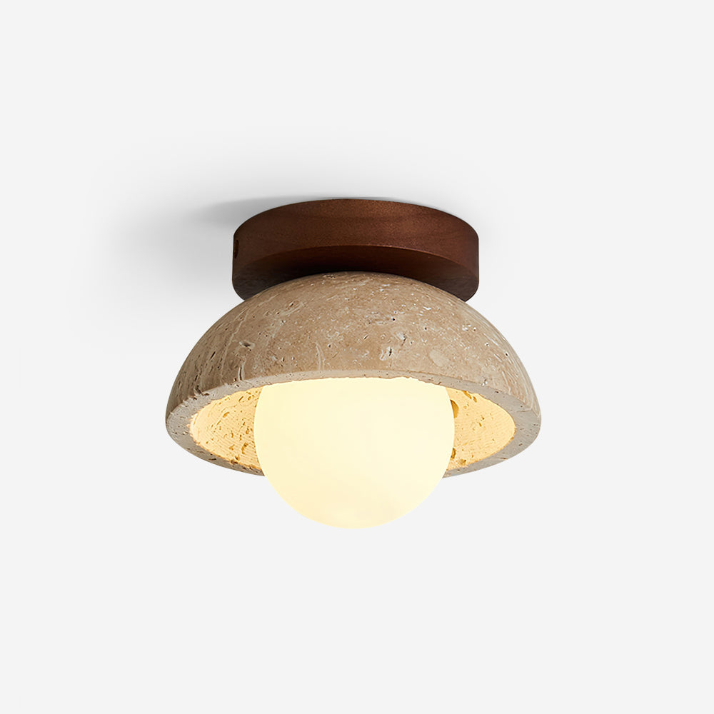 Ferrowlark Travertine Ceiling Light-Moonnatur