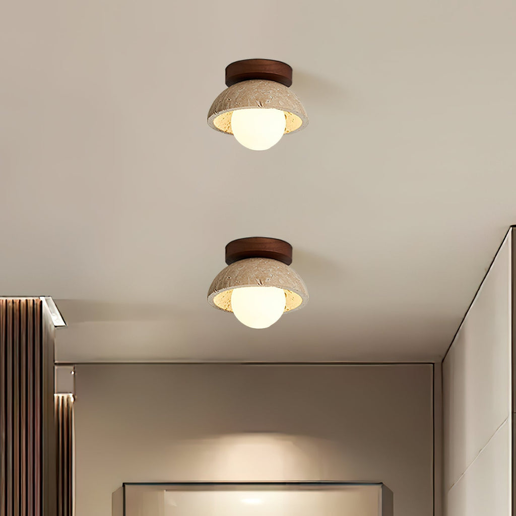 Ferrowlark Travertine Ceiling Light-Moonnatur