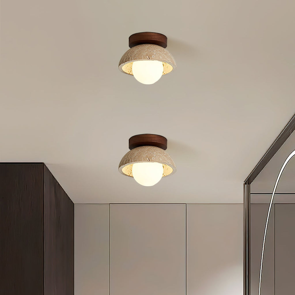 Ferrowlark Travertine Ceiling Light-Moonnatur