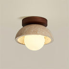 Ferrowlark Travertine Ceiling Light-Moonnatur