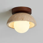 Ferrowlark Travertine Ceiling Light-Moonnatur
