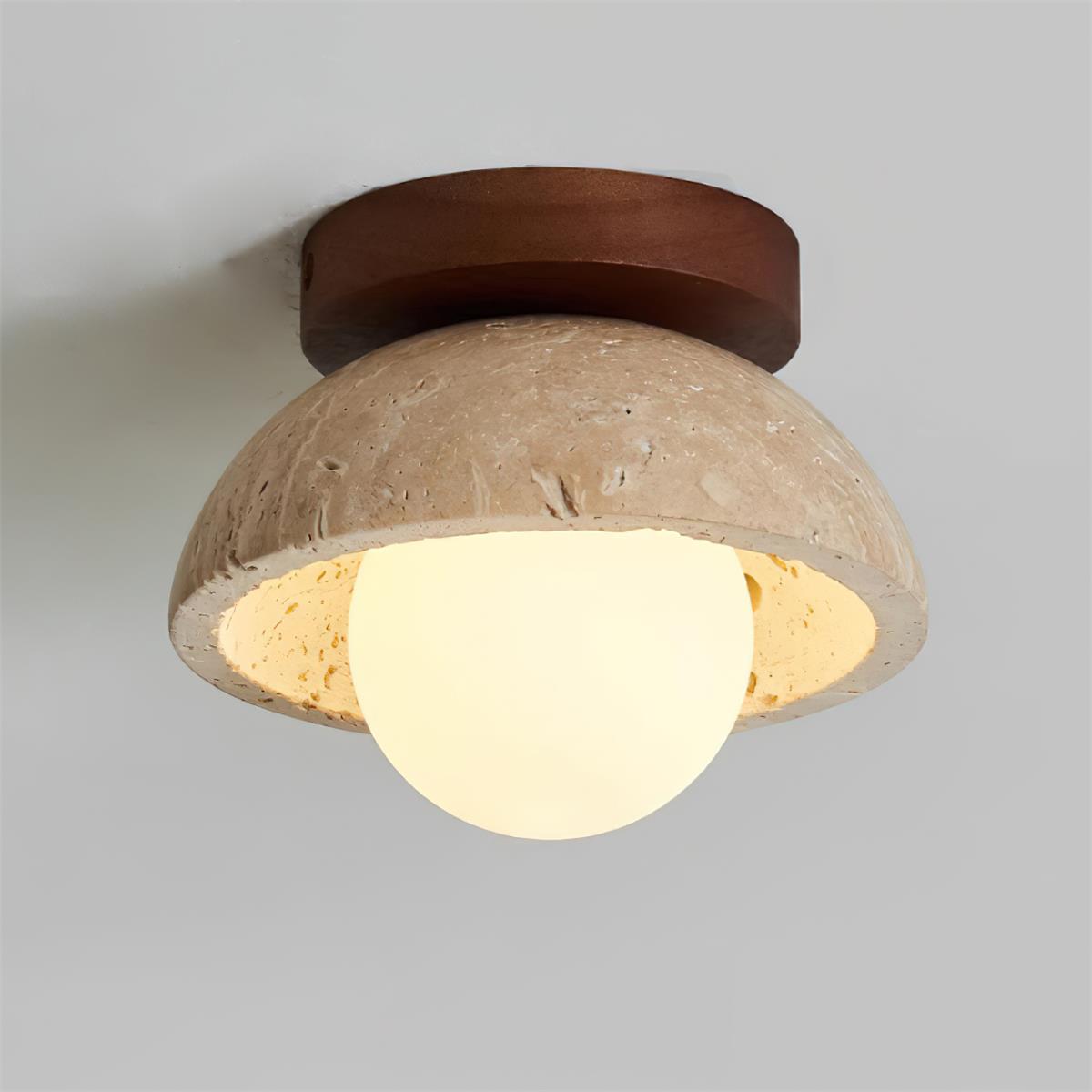 Ferrowlark Travertine Ceiling Light-Moonnatur