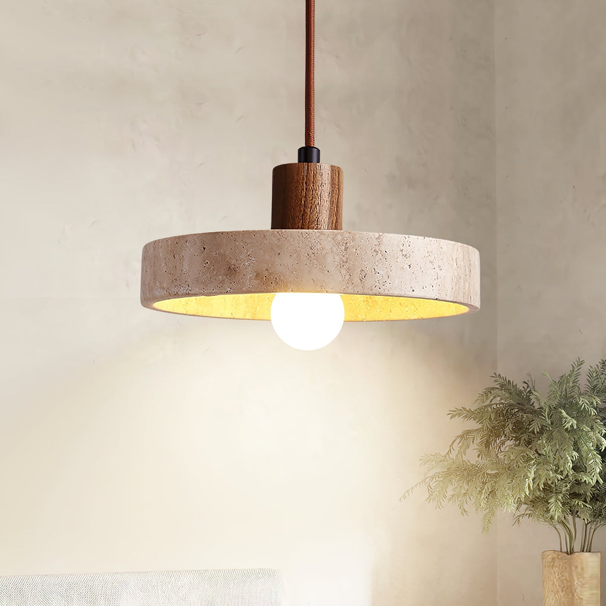 Yarrelfield Travertine Pendant Light-Moonnatur