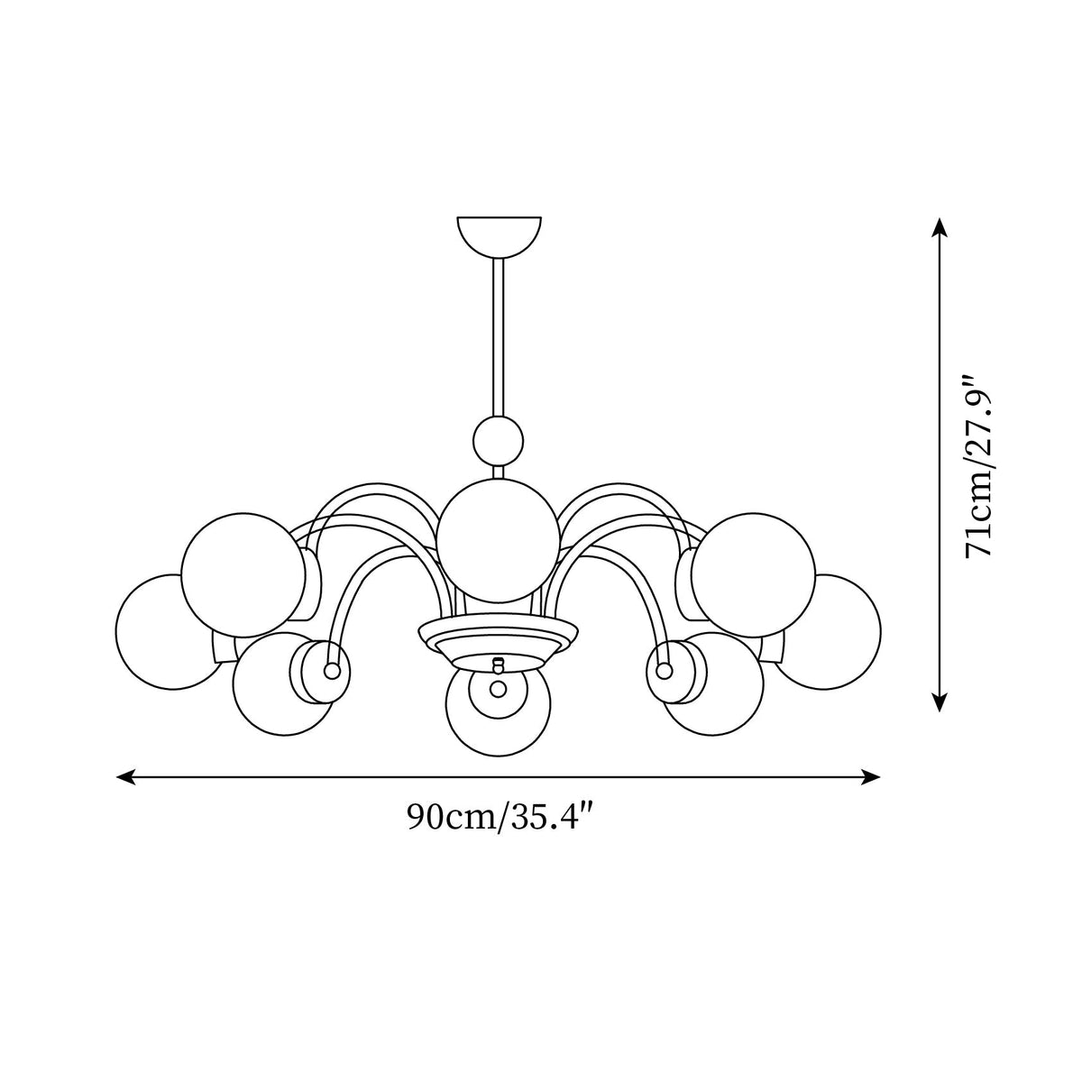 Brenelaria Glass Chandelier-Moonnatur