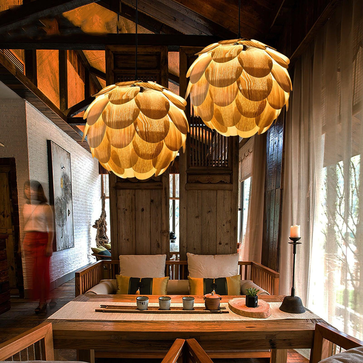 Alwynelle Ash Wood Pendant Light-Moonnatur