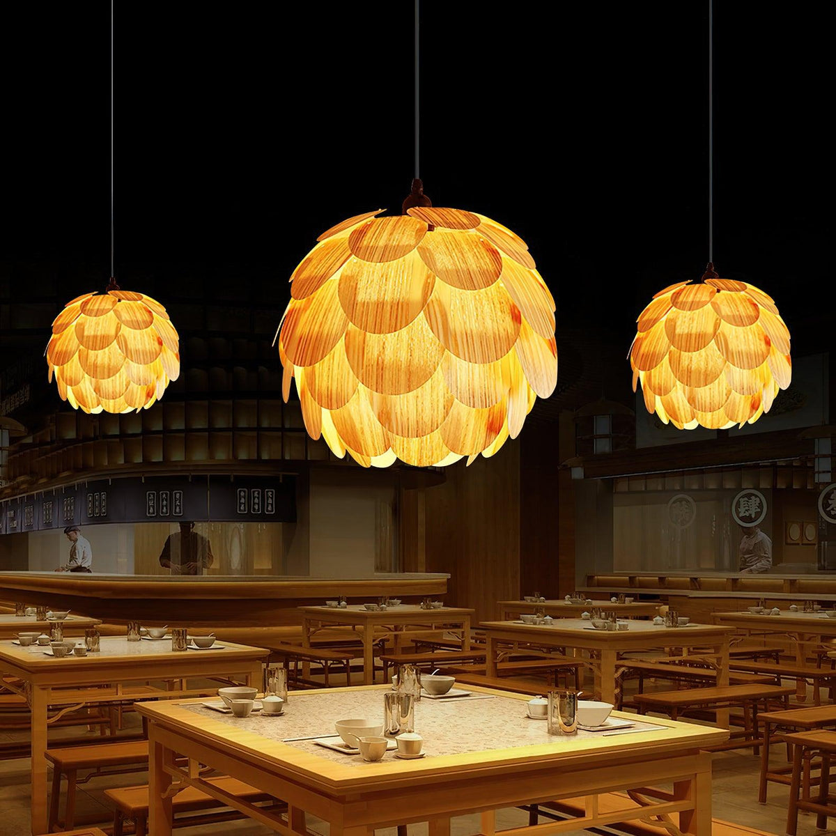 Alwynelle Ash Wood Pendant Light-Moonnatur