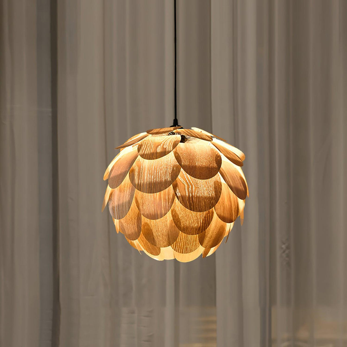Alwynelle Ash Wood Pendant Light-Moonnatur