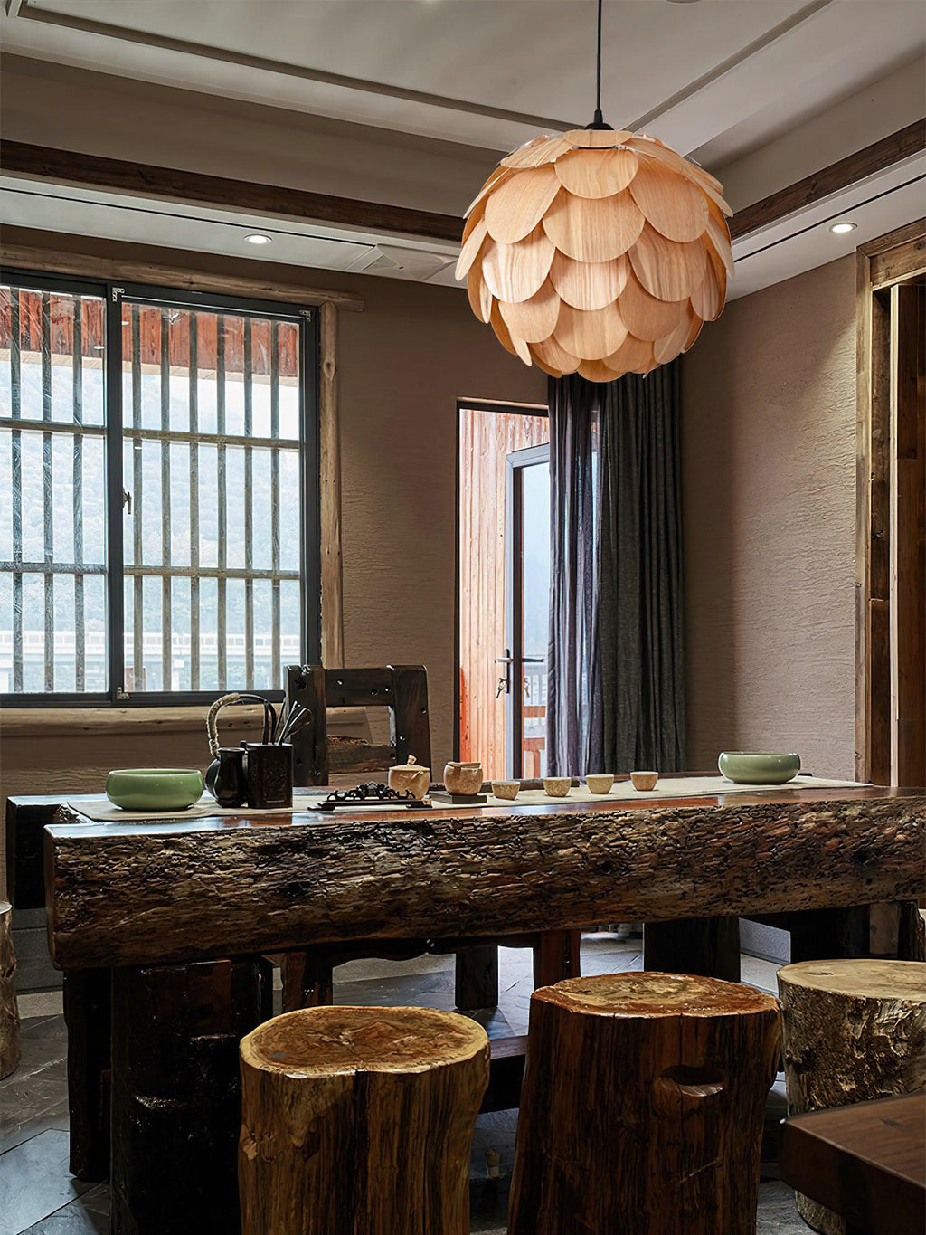 Alwynelle Ash Wood Pendant Light-Moonnatur