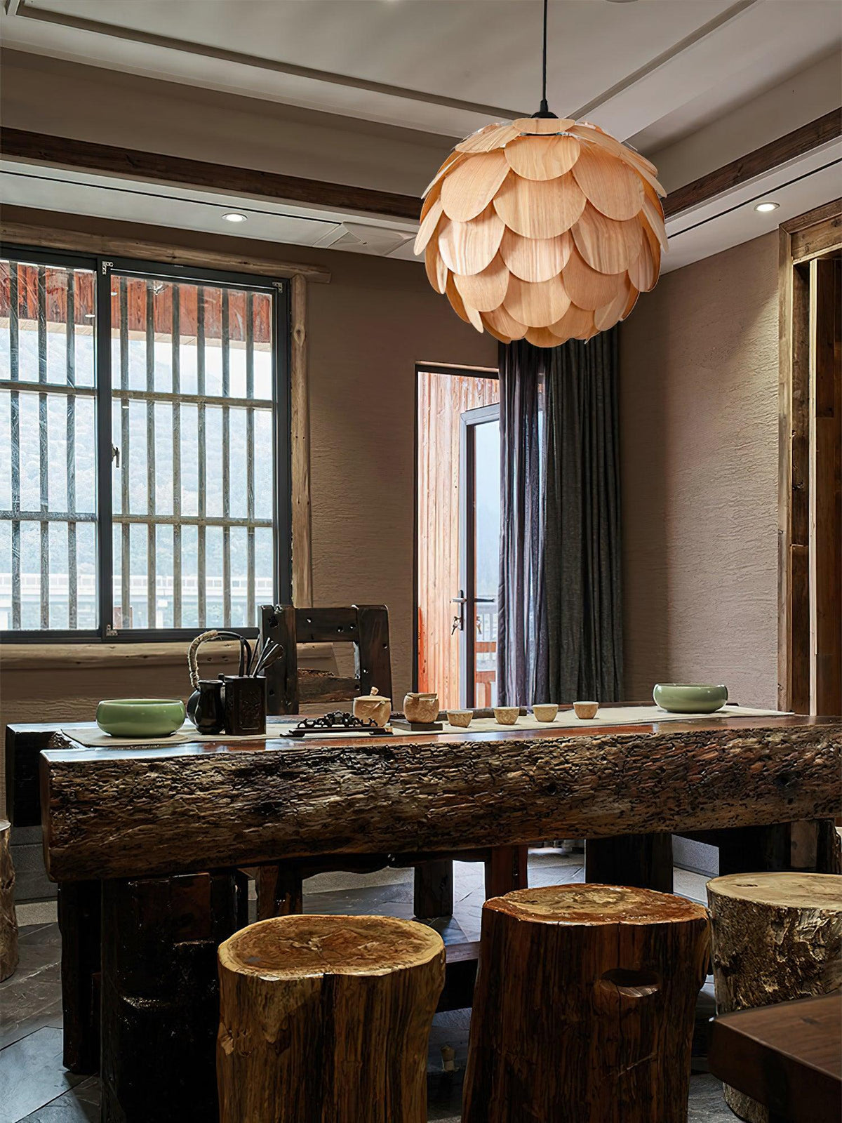 Alwynelle Ash Wood Pendant Light-Moonnatur