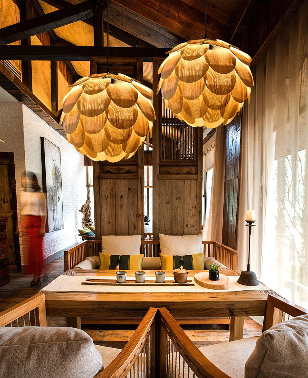Alwynelle Ash Wood Pendant Light-Moonnatur