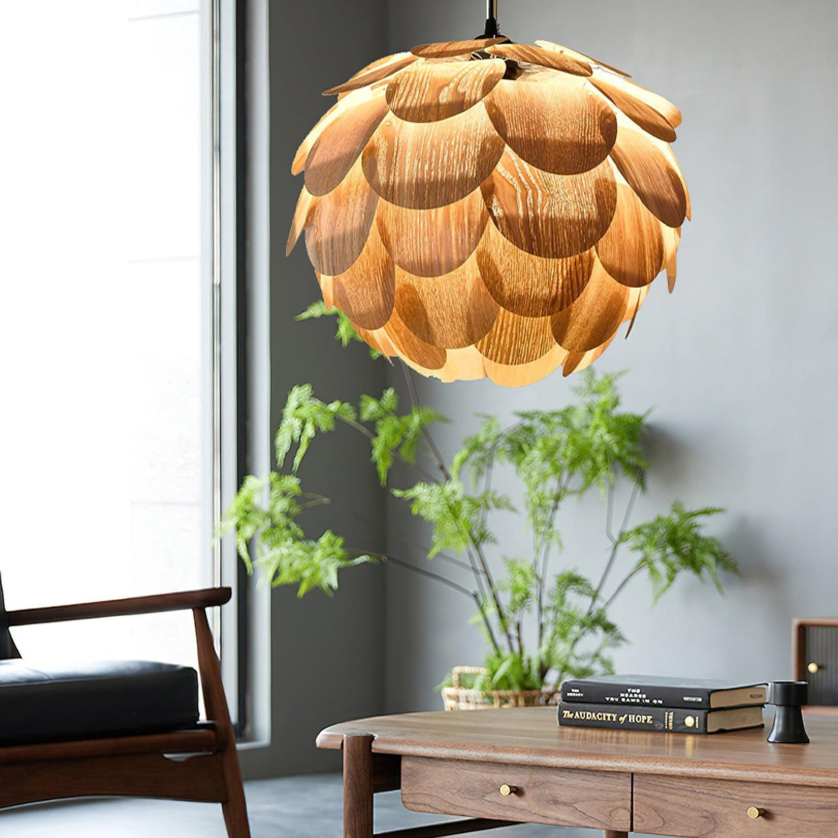 Alwynelle Ash Wood Pendant Light-Moonnatur