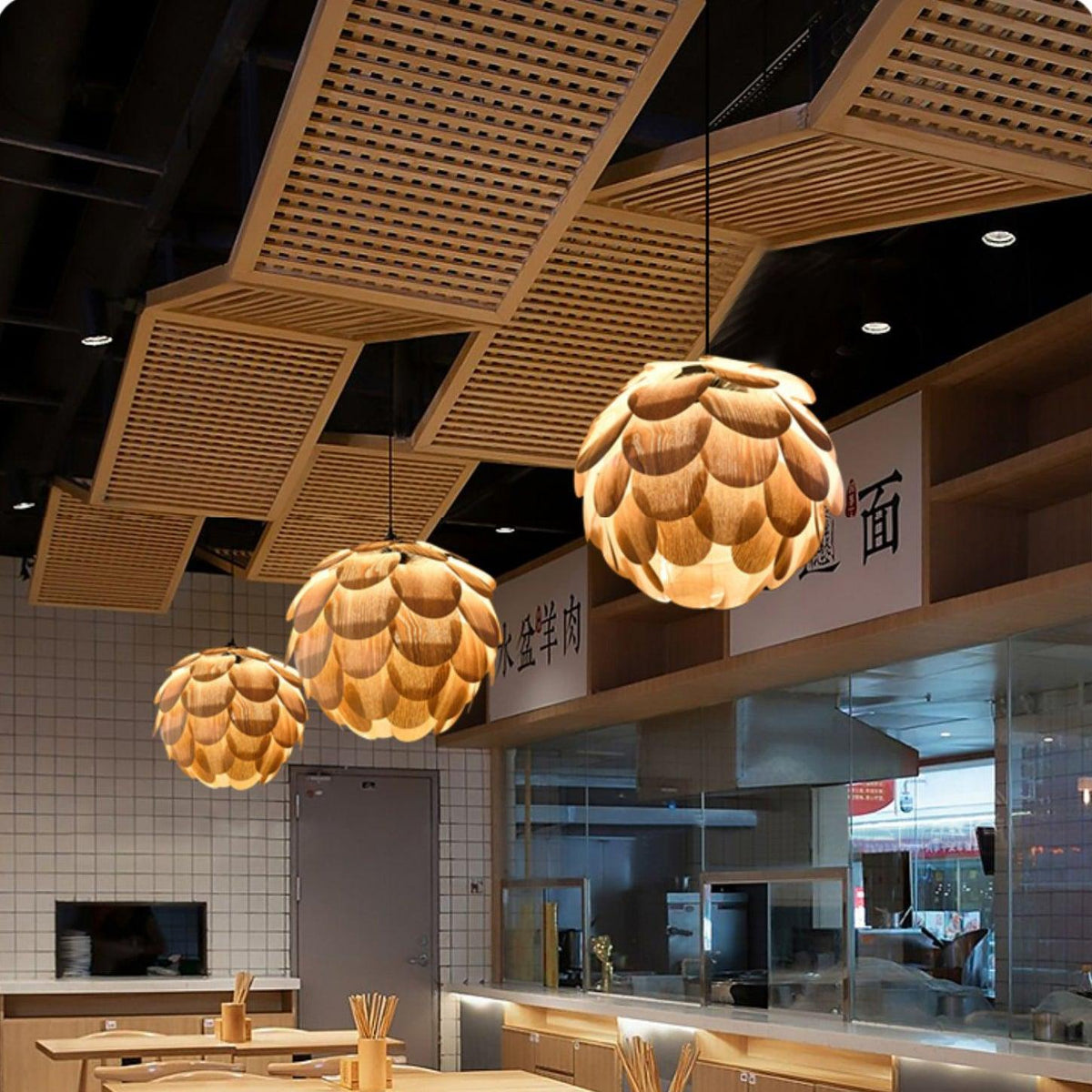 Alwynelle Ash Wood Pendant Light-Moonnatur