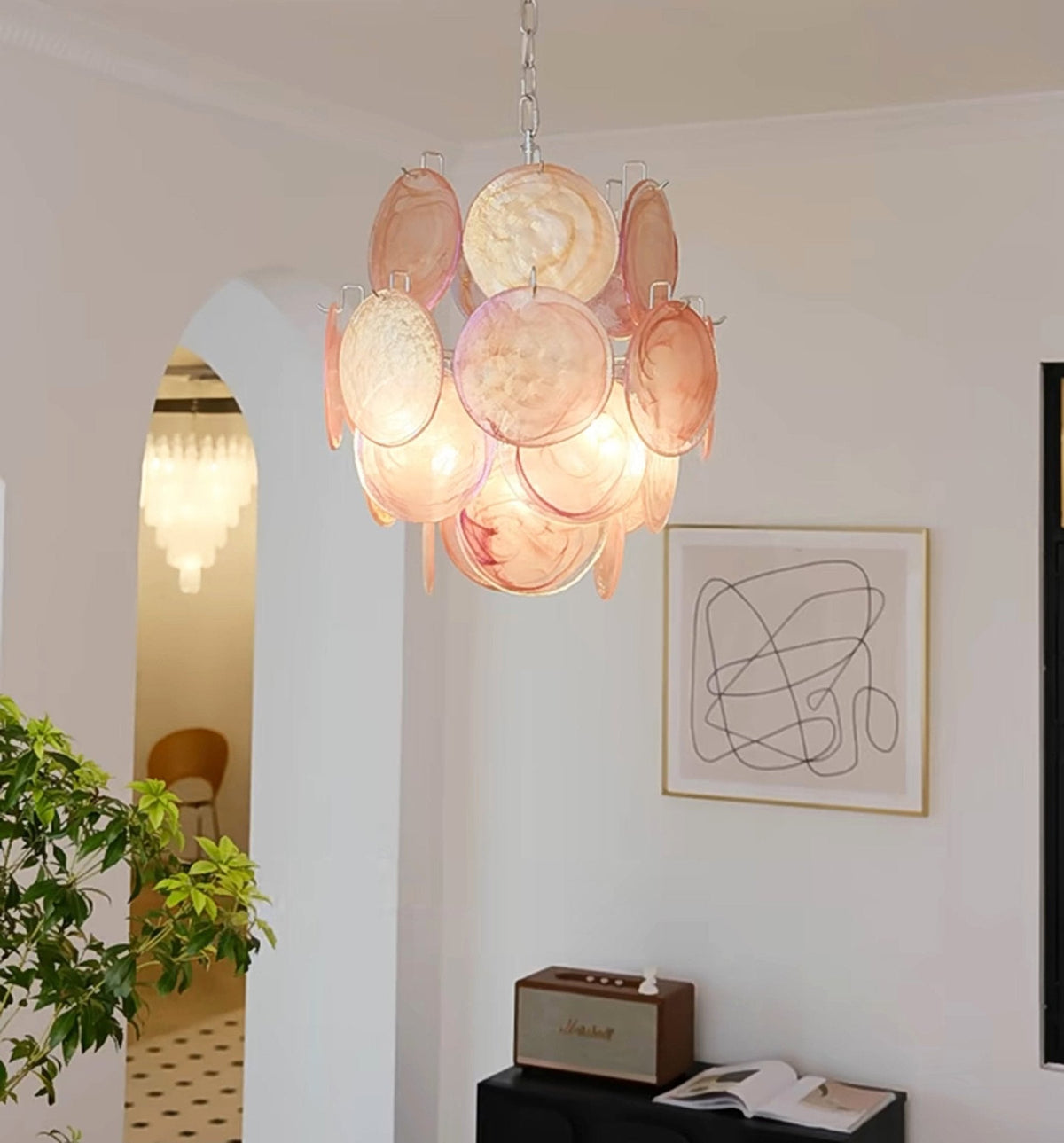 Camberwren Glass Chandelier-Moonnatur