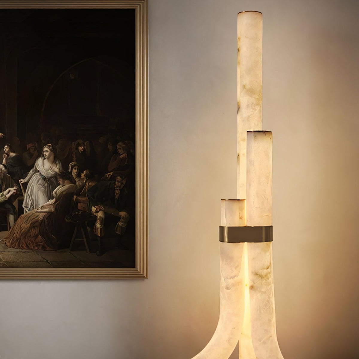Rildenwynne Alabaster Floor Lamp-Moonnatur