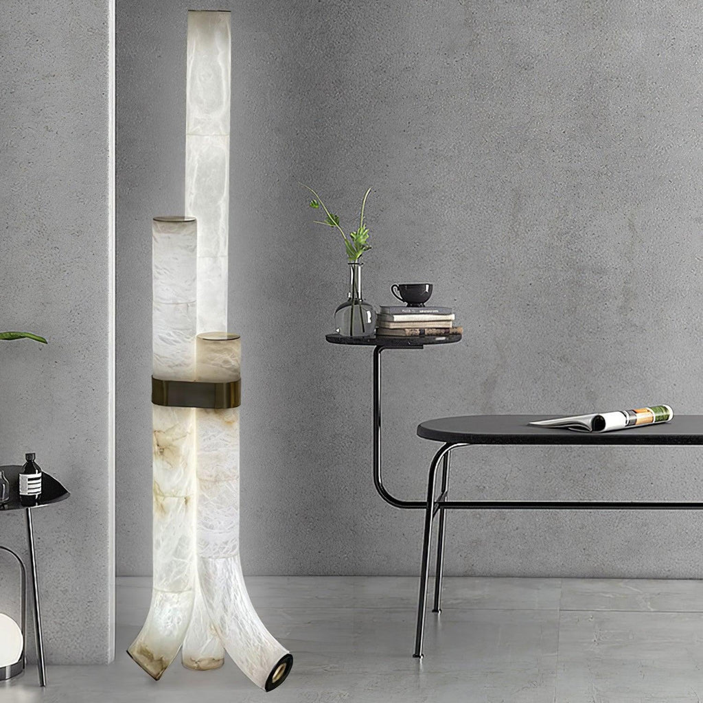 Rildenwynne Alabaster Floor Lamp-Moonnatur