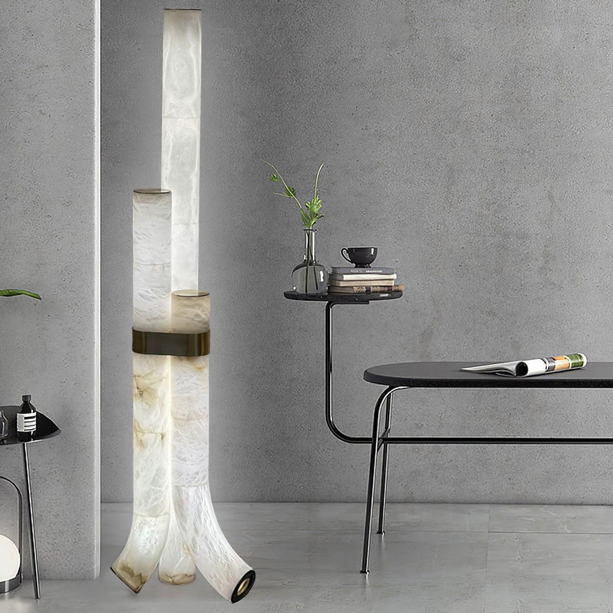 Rildenwynne Alabaster Floor Lamp-Moonnatur