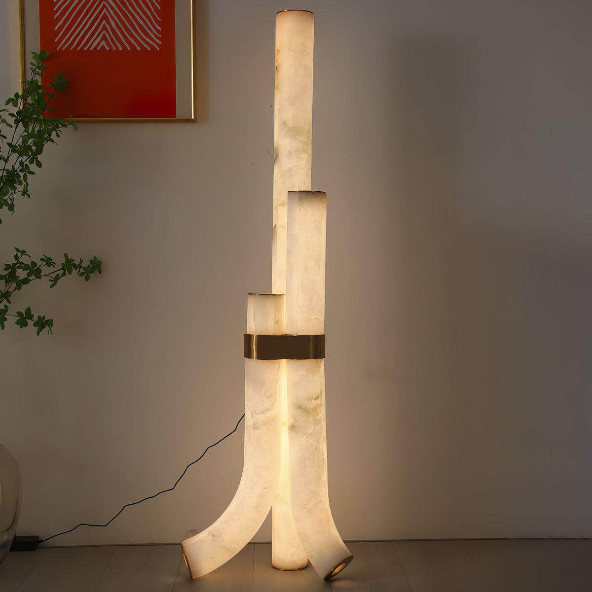Rildenwynne Alabaster Floor Lamp-Moonnatur