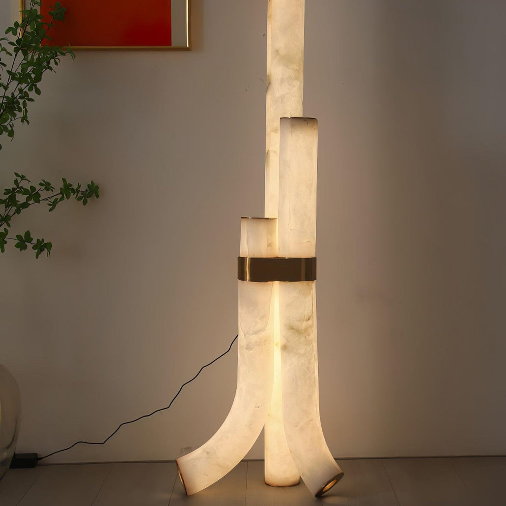 Rildenwynne Alabaster Floor Lamp-Moonnatur