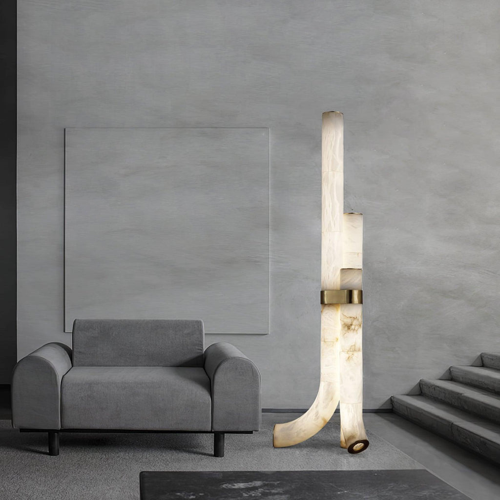 Rildenwynne Alabaster Floor Lamp-Moonnatur