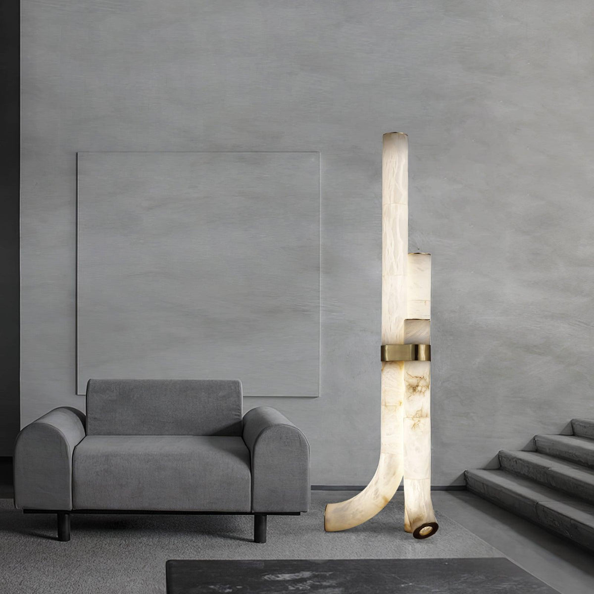 Rildenwynne Alabaster Floor Lamp-Moonnatur
