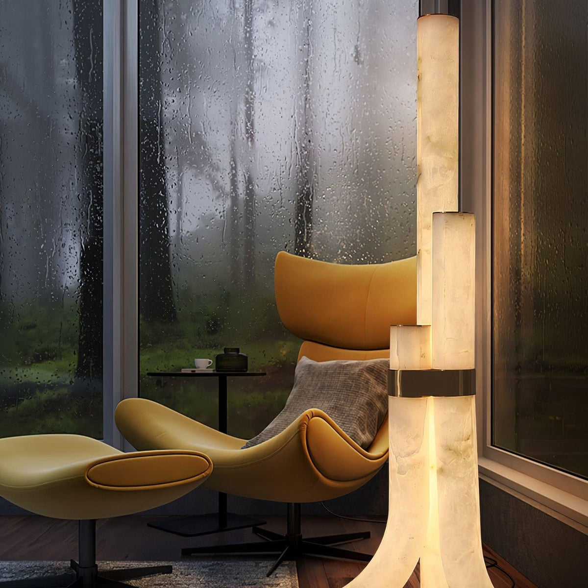 Rildenwynne Alabaster Floor Lamp-Moonnatur