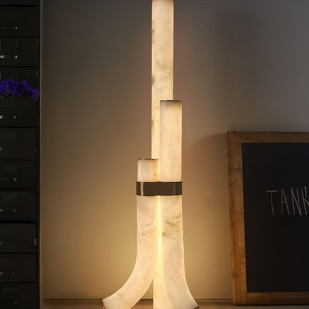 Rildenwynne Alabaster Floor Lamp-Moonnatur