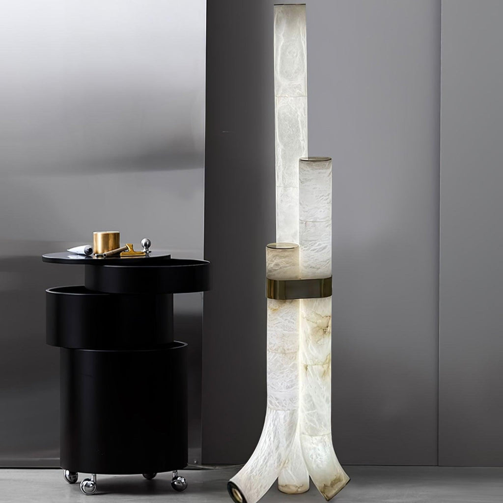 Rildenwynne Alabaster Floor Lamp-Moonnatur