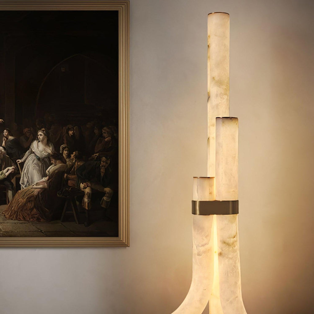 Rildenwynne Alabaster Floor Lamp-Moonnatur