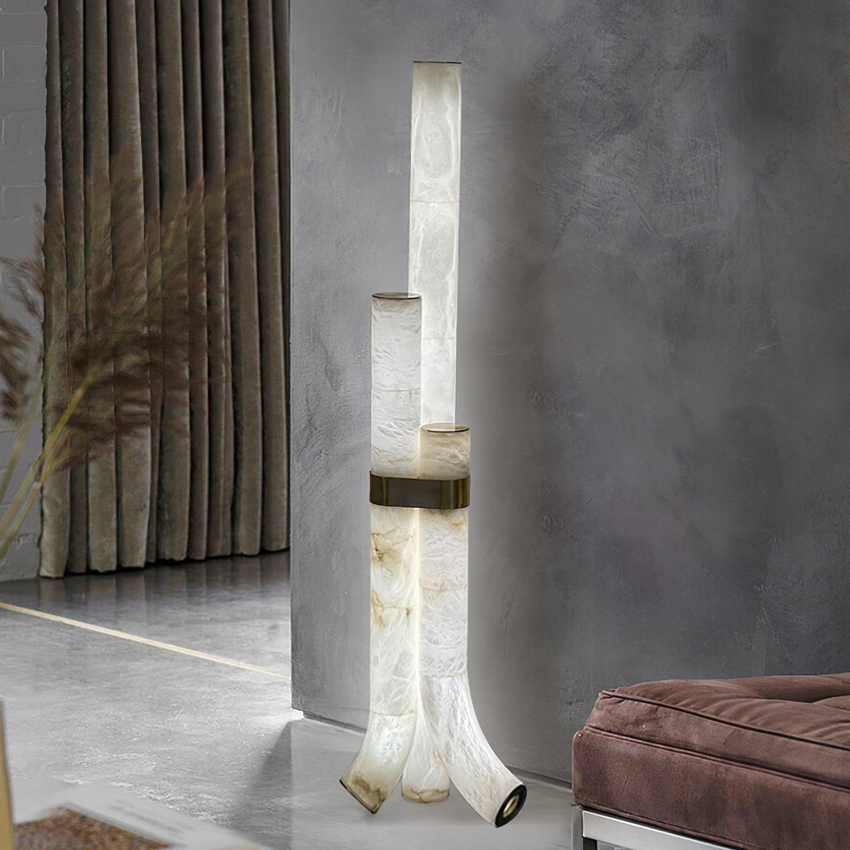 Rildenwynne Alabaster Floor Lamp-Moonnatur