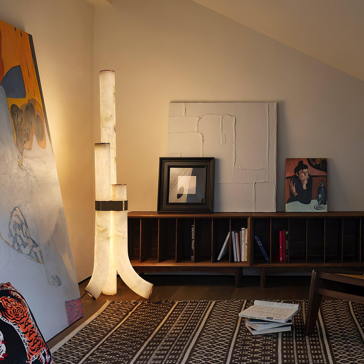 Rildenwynne Alabaster Floor Lamp-Moonnatur