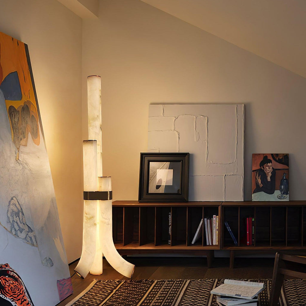 Rildenwynne Alabaster Floor Lamp-Moonnatur