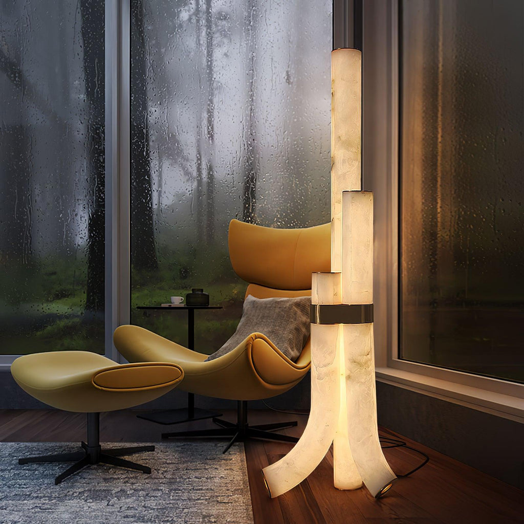 Rildenwynne Alabaster Floor Lamp-Moonnatur