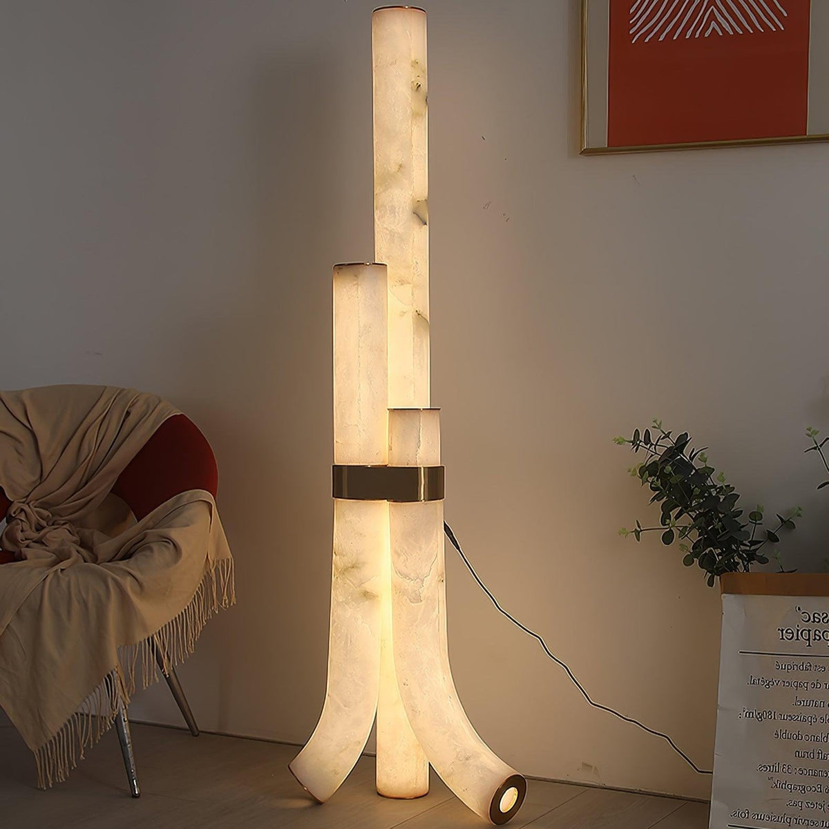 Rildenwynne Alabaster Floor Lamp-Moonnatur