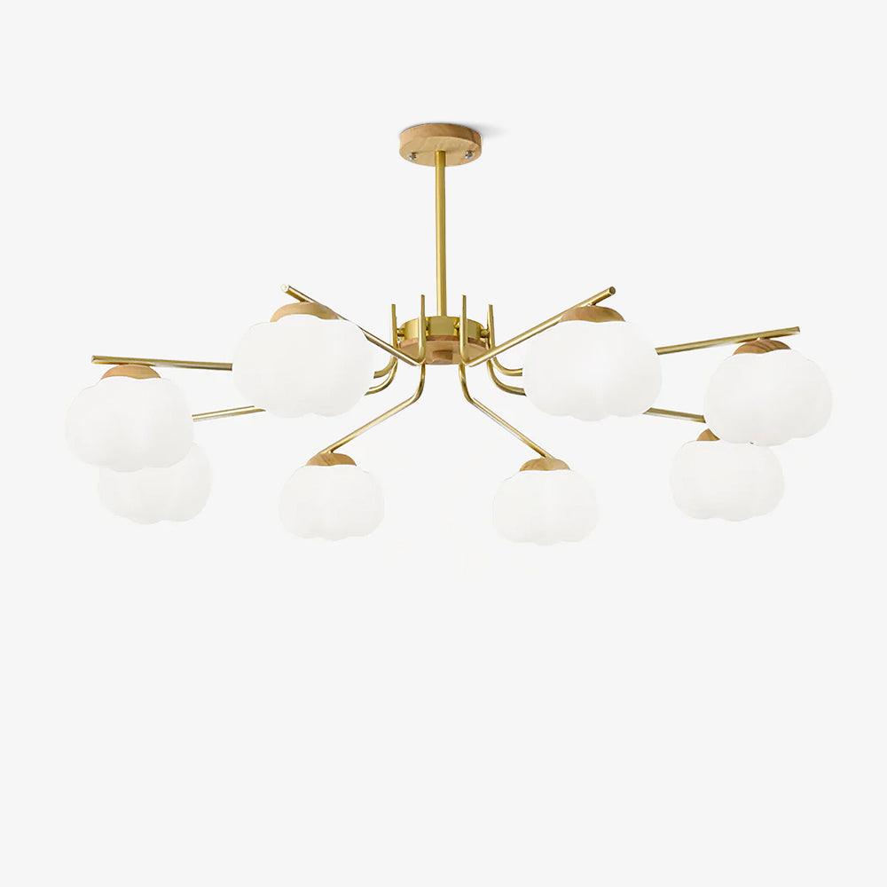 Morrelgrove Rubberwood Chandelier-Moonnatur