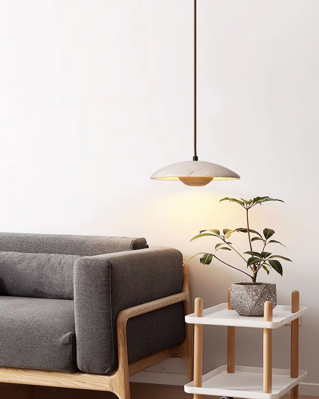 Quenelorie Travertine Pendant Light-Moonnatur