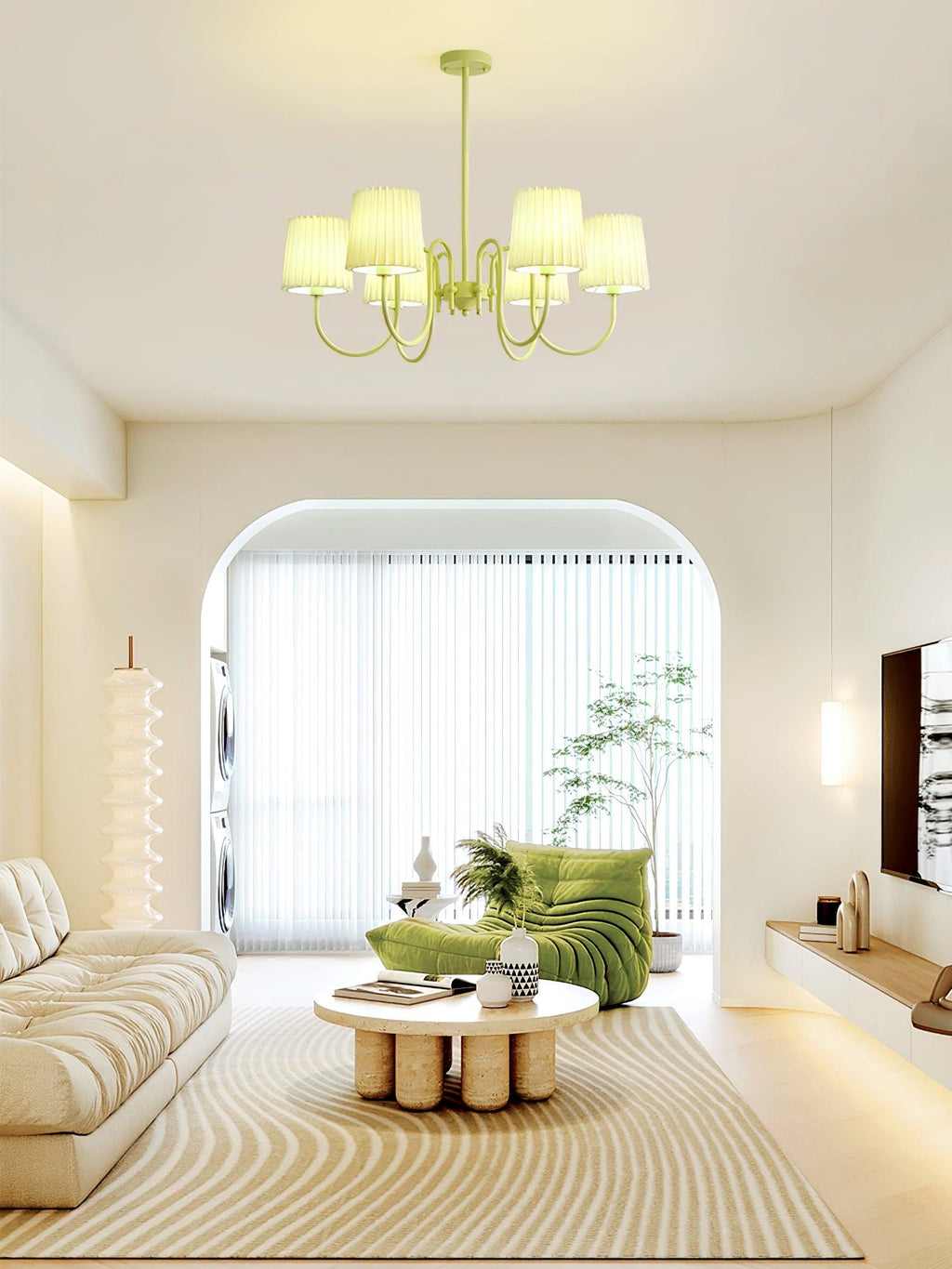 Lorrenbrook Fabric Chandelier-Moonnatur