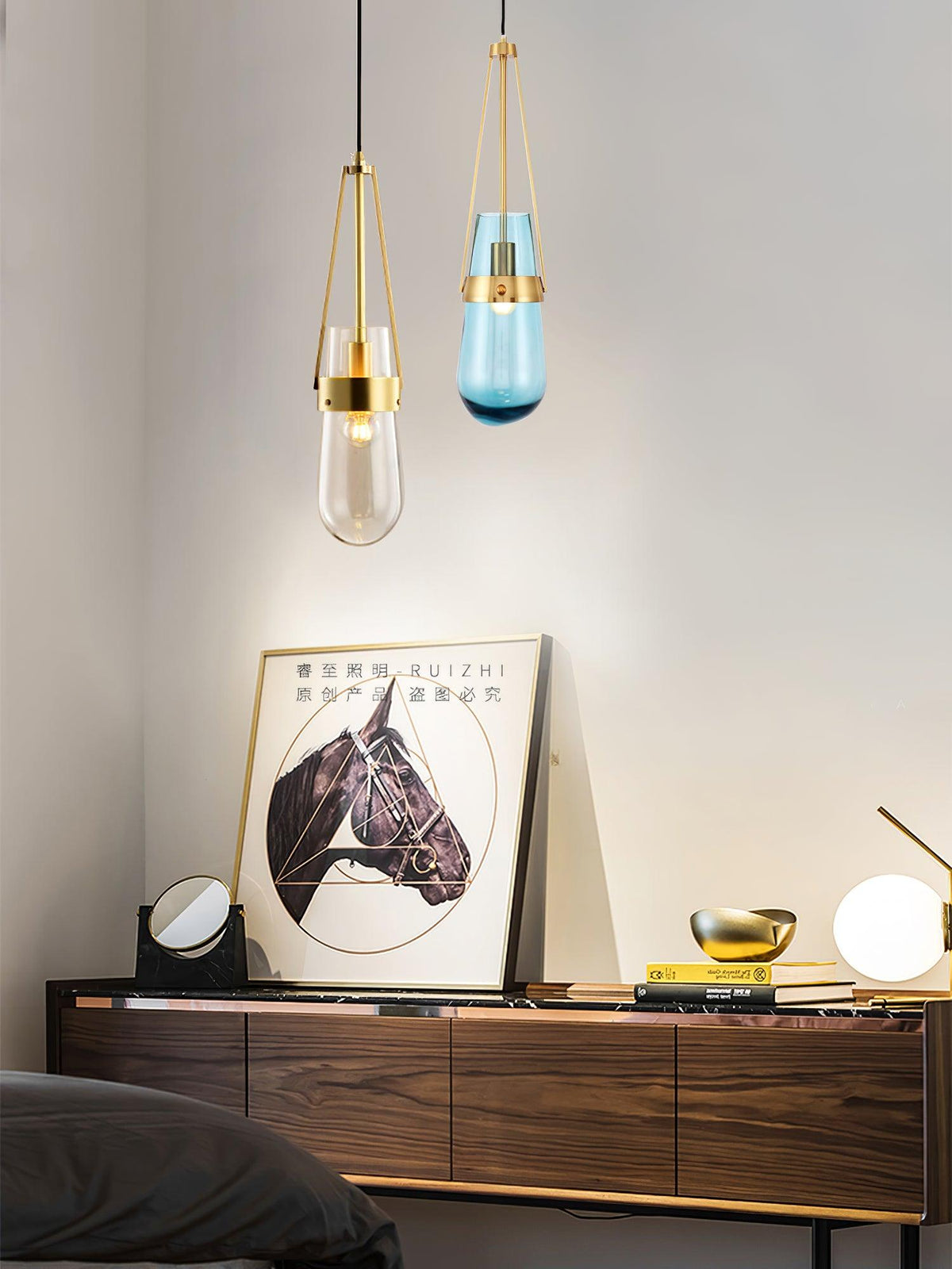 Keldelwick Glass Pendant Light-Moonnatur