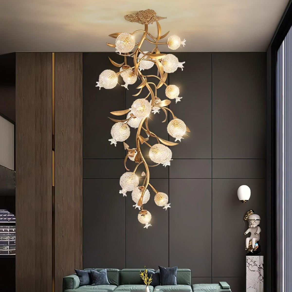 Qamelle Glass Ceiling Lamp-Moonnatur