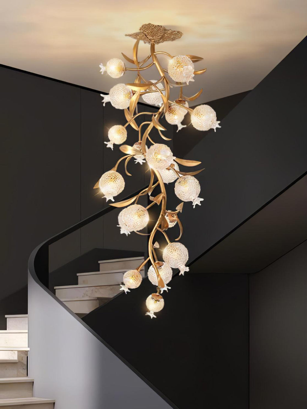 Qamelle Glass Ceiling Lamp-Moonnatur