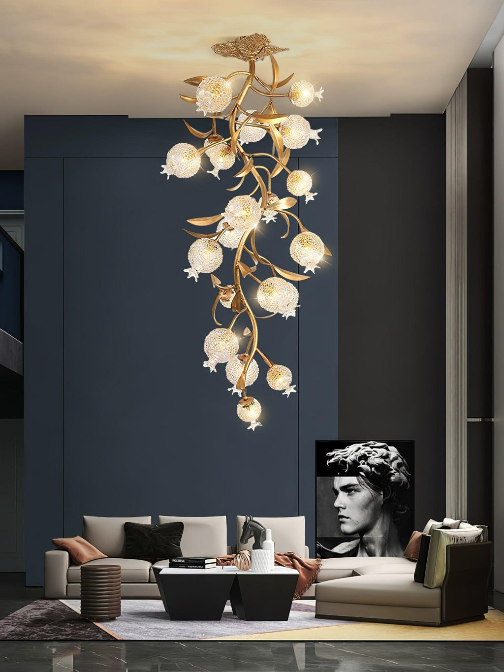 Qamelle Glass Ceiling Lamp-Moonnatur